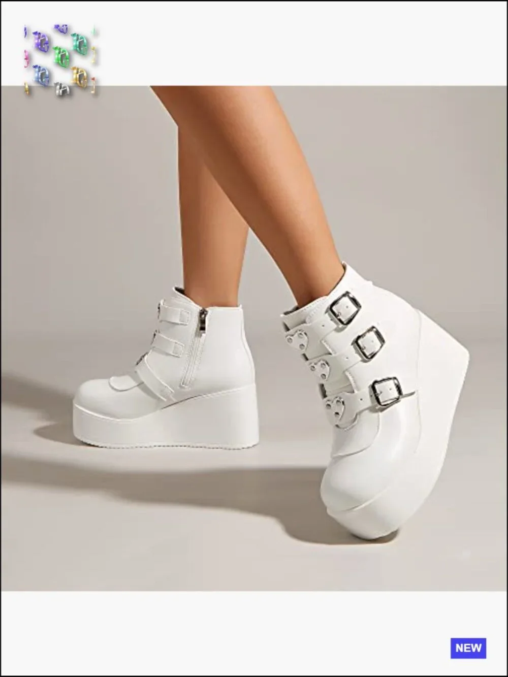 Platform Chunky Ankle Boots - Wedge High Heels Rave Goth Booties Round Toe